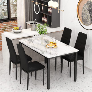 Wayfair marble dining set new arrivals